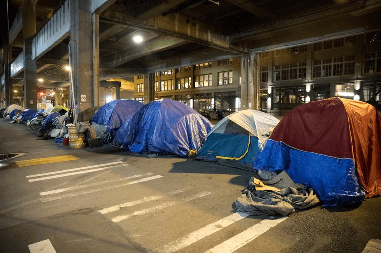 Homeless tent camp